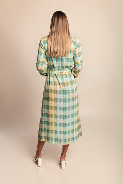 Midi dress with check print