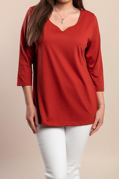 Camicia a maniche a 3/4 taglie forti