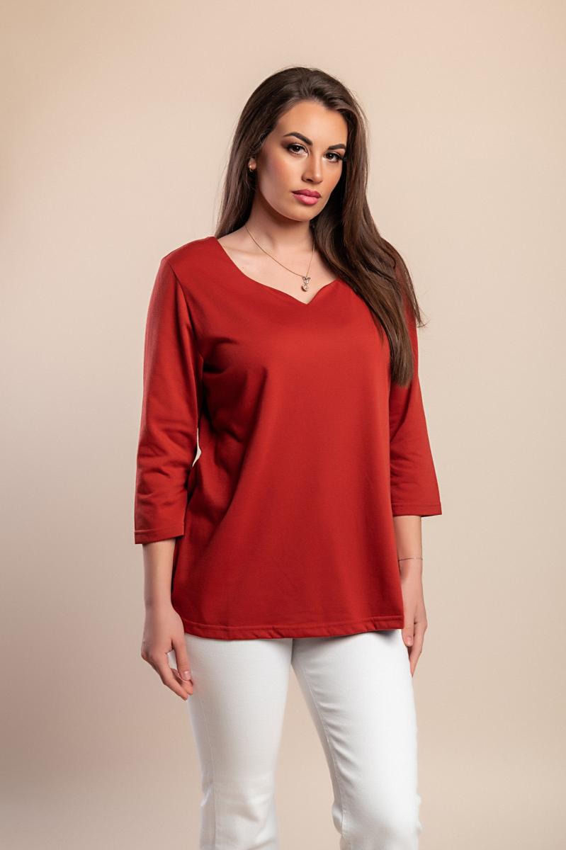 Camicia a maniche a 3/4 taglie forti