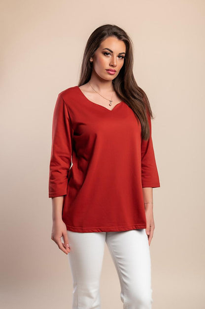 Camicia a maniche a 3/4 taglie forti