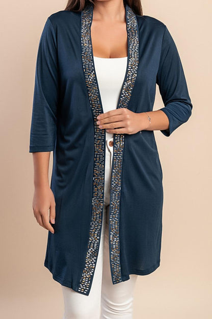 Cardigan com detalhes decorativos