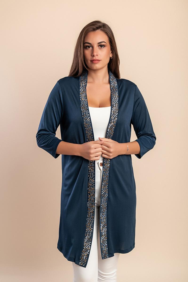 Cardigan com detalhes decorativos