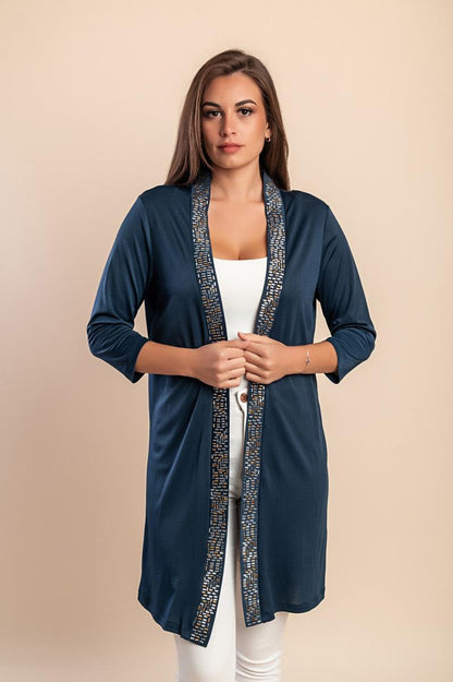 Cardigan com detalhes decorativos