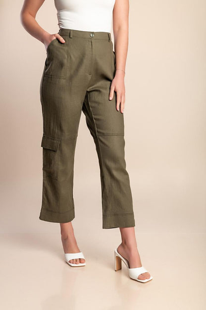 Lniane spodnie plus size