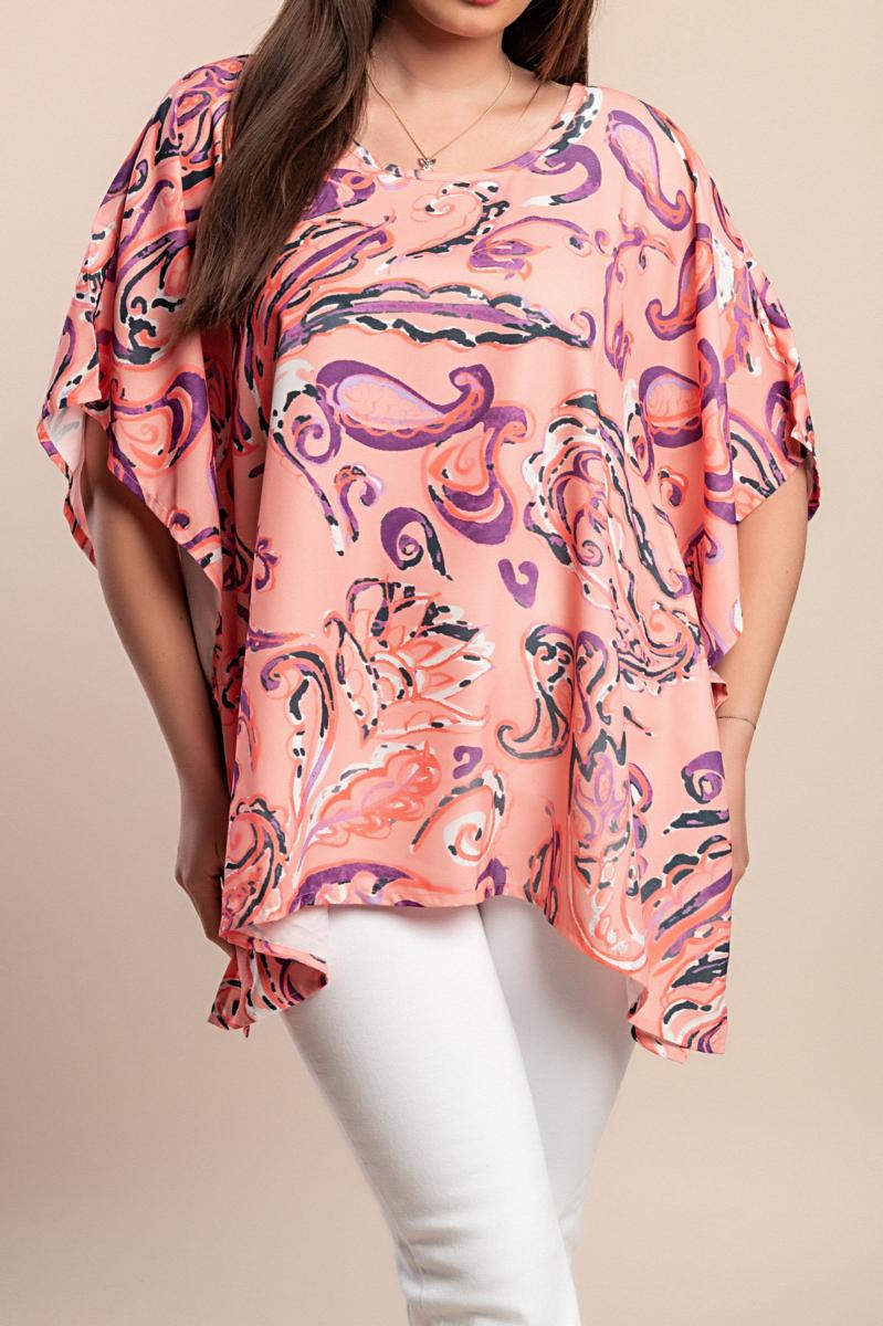 Bedruckte Plus-Size-Bluse