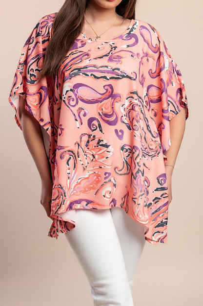 Bedruckte Plus-Size-Bluse