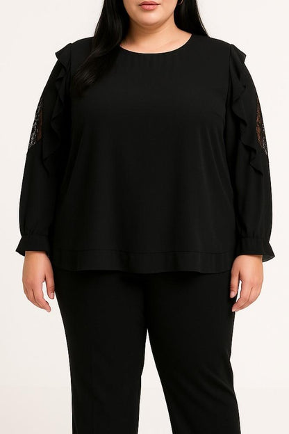 Plus-Size-Bluse mit Spitze