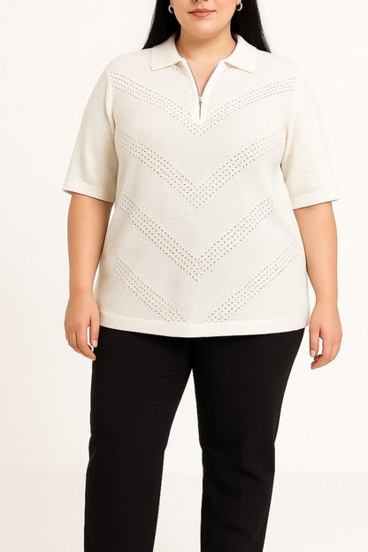 Camisola de malha de tamanho grande
