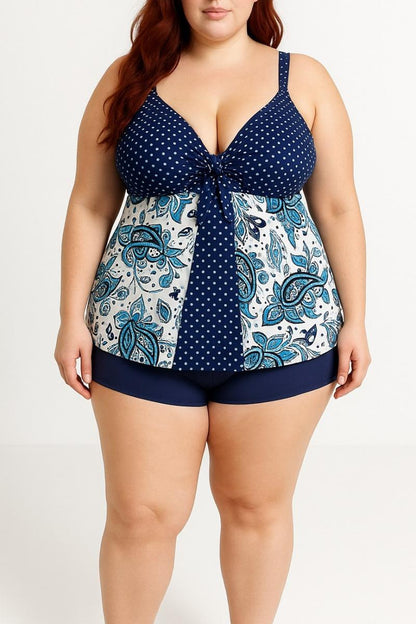Plus-Size-Einteiler-Badeanzug mit Print