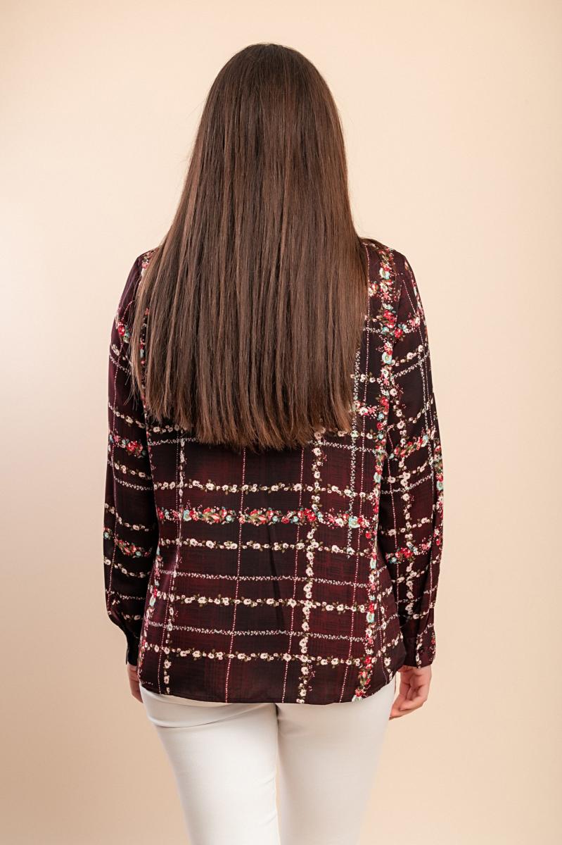 Plus-size blouse met ruitprint