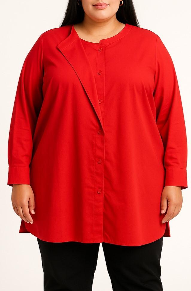 Plus size cotton blouse with buttons
