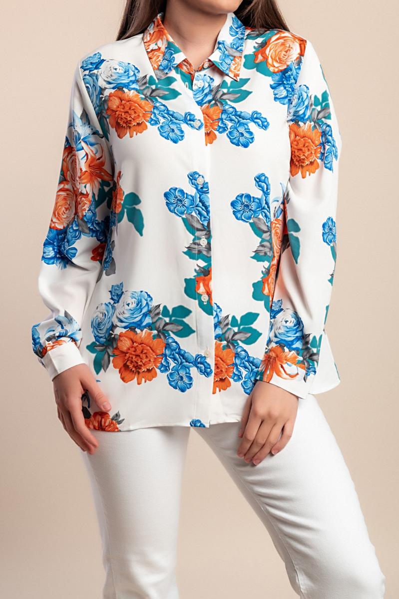 Plus-Size-Bluse mit Blumenprint