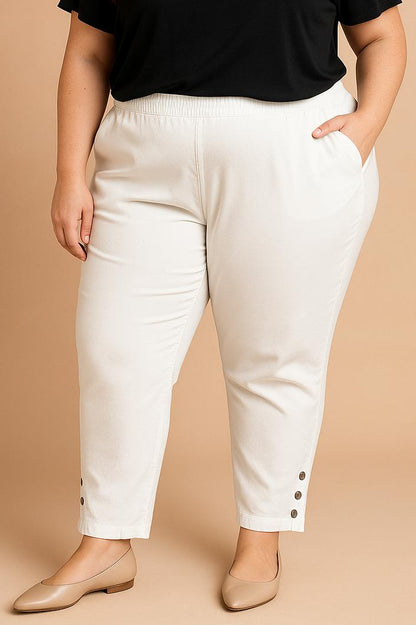 Plus size elegant cotton pants