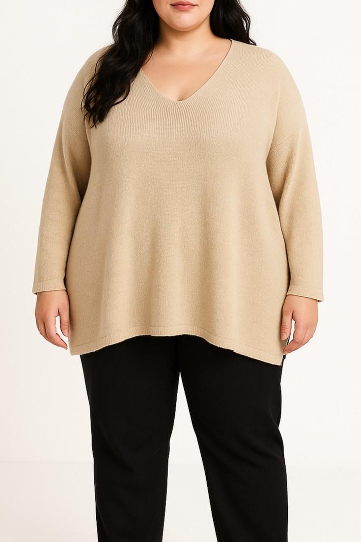 Plus size cotton sweater