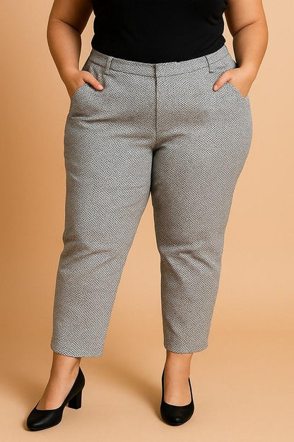 Pantaloni in cotone taglie forti con stampa