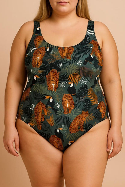 Plus size printed swimsuit