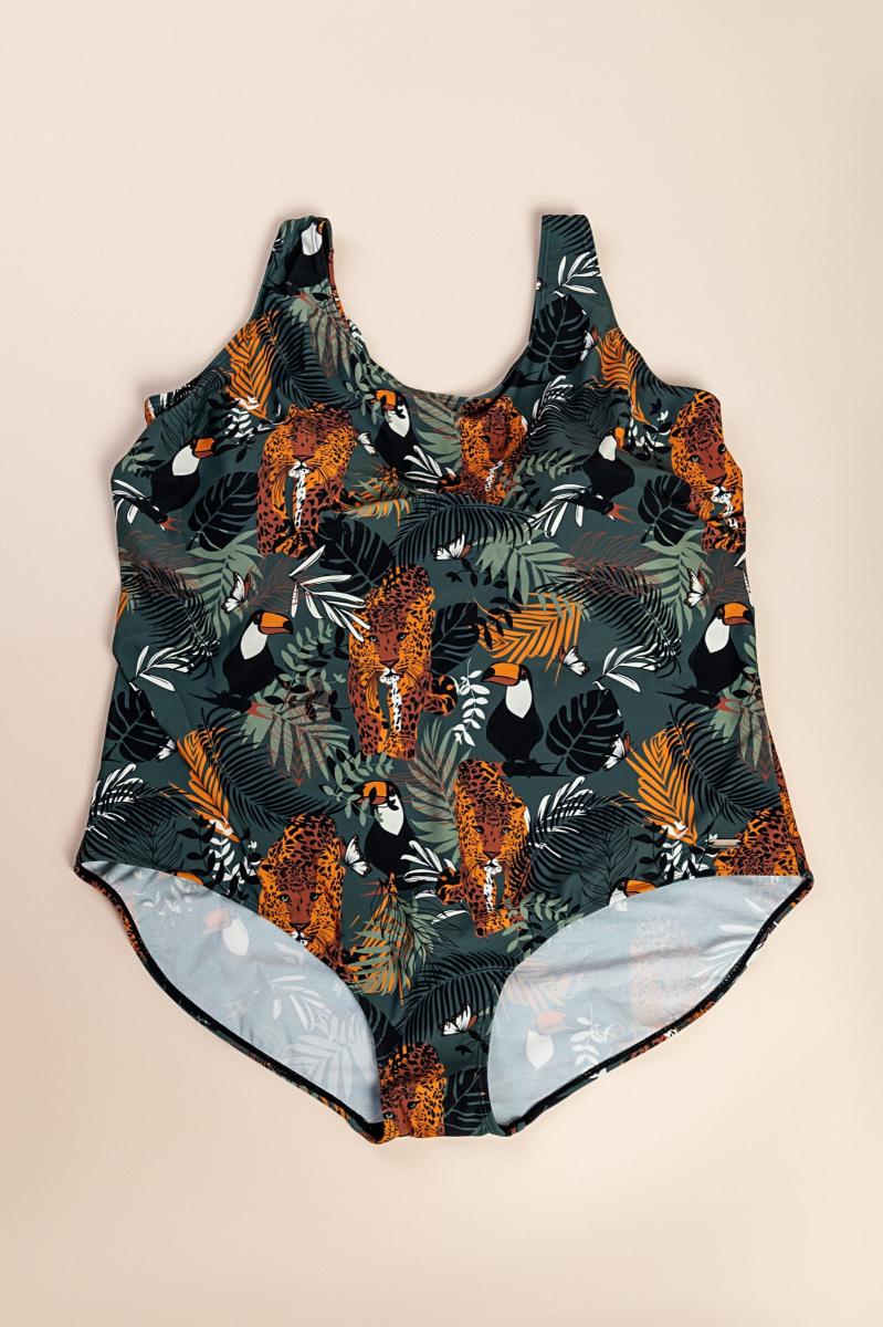 Plus size printed swimsuit