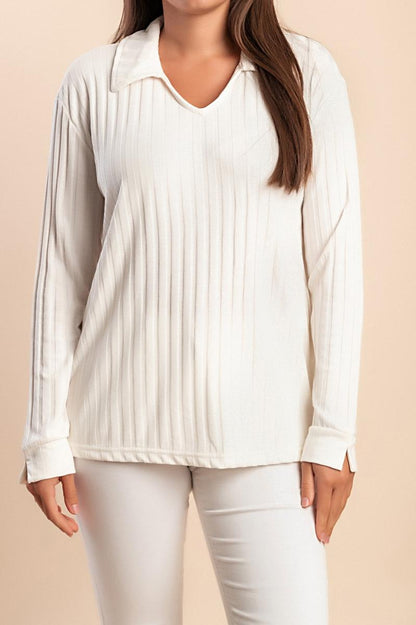 Plus size top with collar