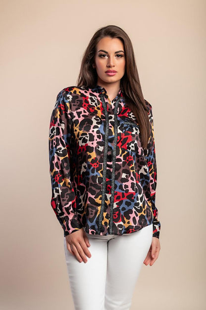 Top plus size com estampado leopardo