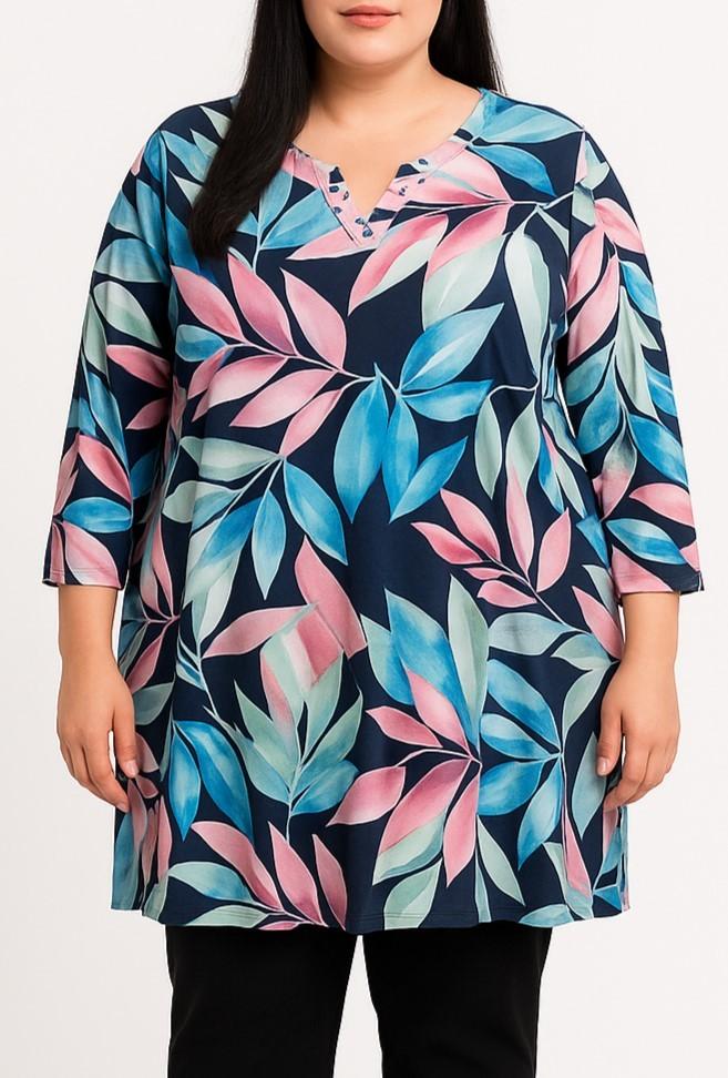 Bluse in großen Größen mit Blumenprint