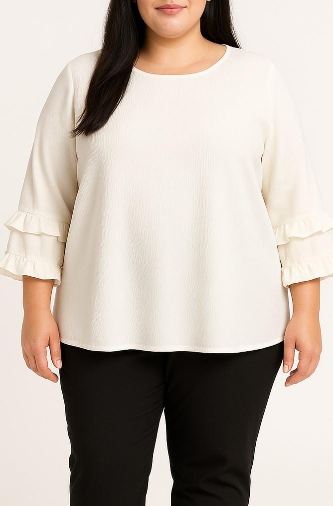 Plus size blouse with ruffles
