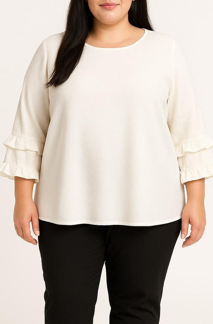 Plus size blouse with ruffles