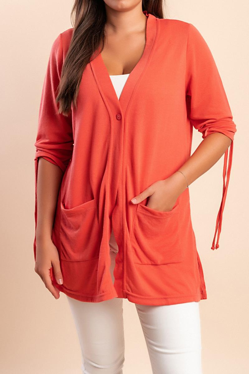 Plus size cardigan with buttons