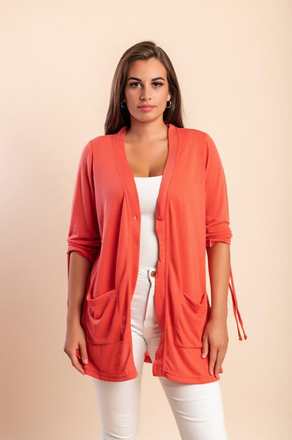 Plus size cardigan with buttons