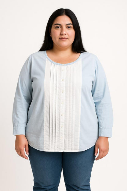 Plus size cotton blouse