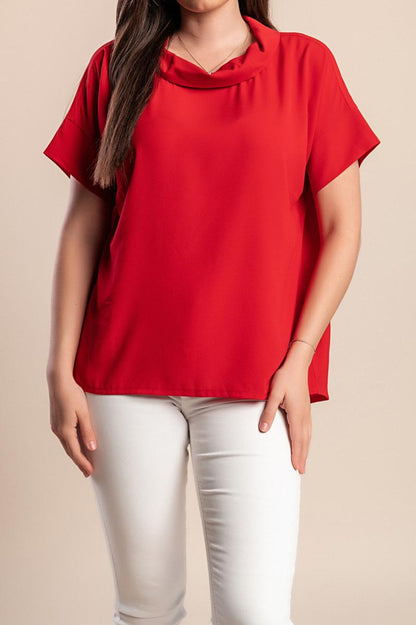 Blusa taglie forti a maniche corte
