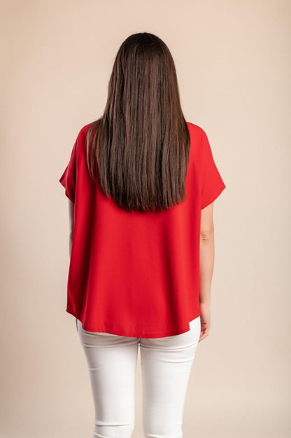 Blusa taglie forti a maniche corte