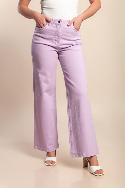 Pantaloni in cotone a vita alta