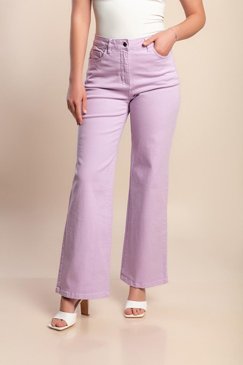 Pantaloni in cotone a vita alta