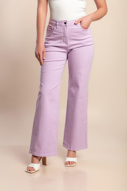 Pantaloni in cotone a vita alta