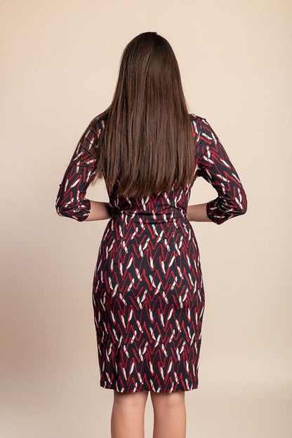 Vestido midi com estampado