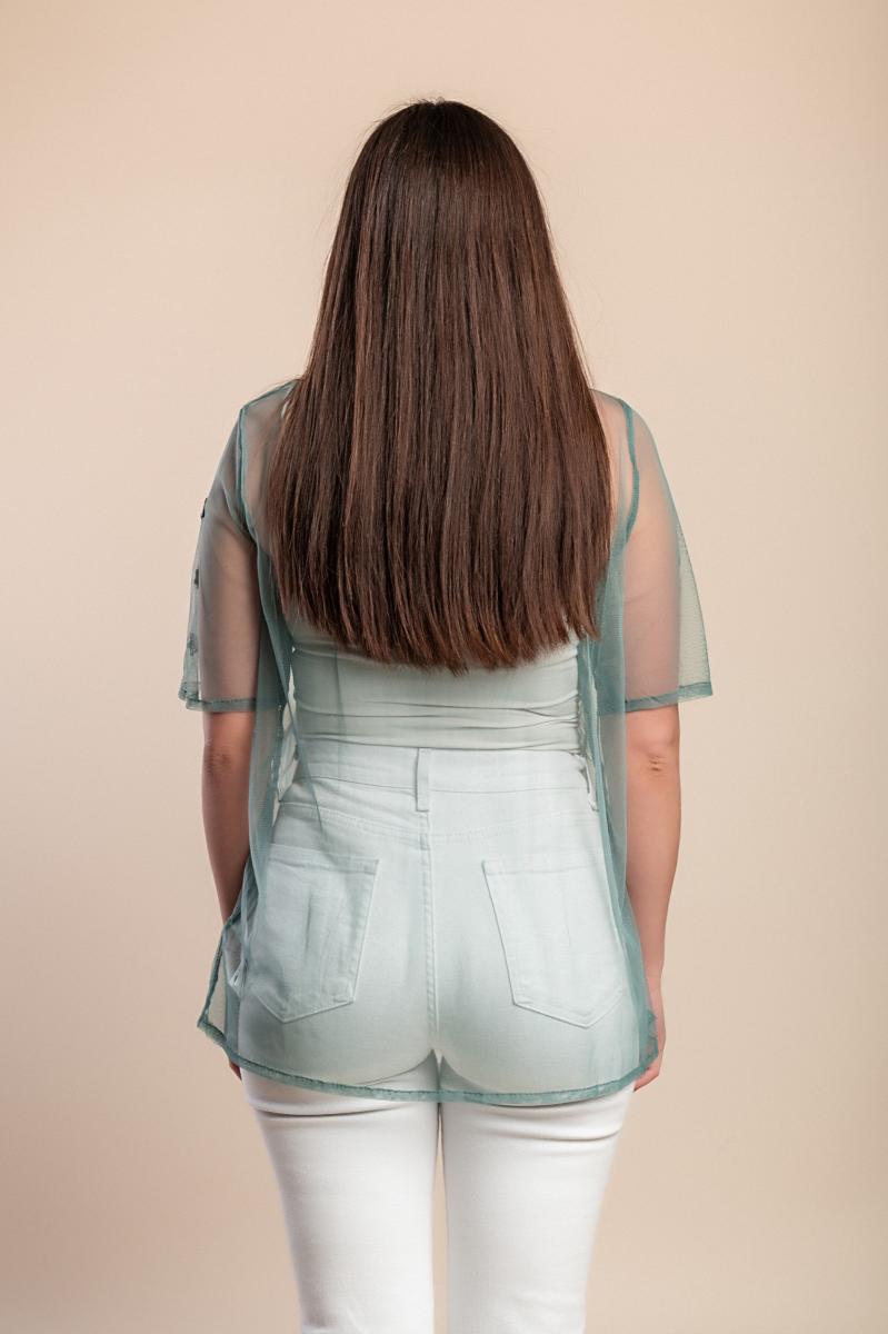 Διάφανο τοπ plus size με κέντημα