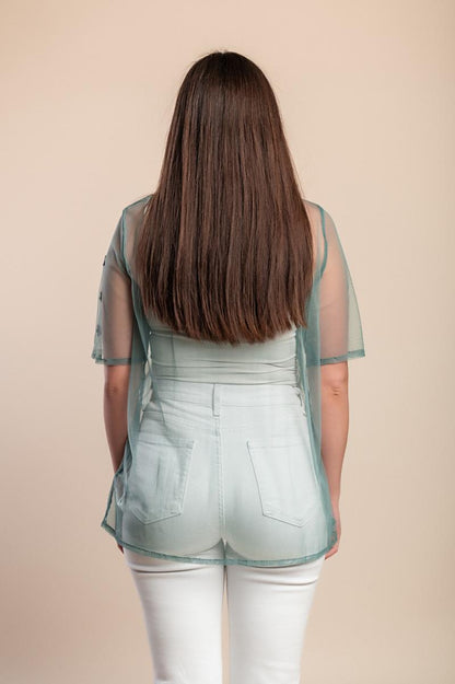 Διάφανο τοπ plus size με κέντημα