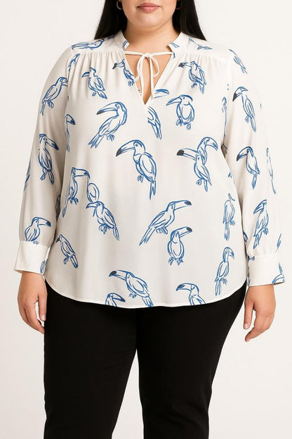 Plus size blouse with print