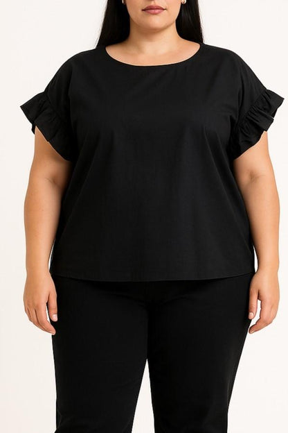 Plus size cotton blouse