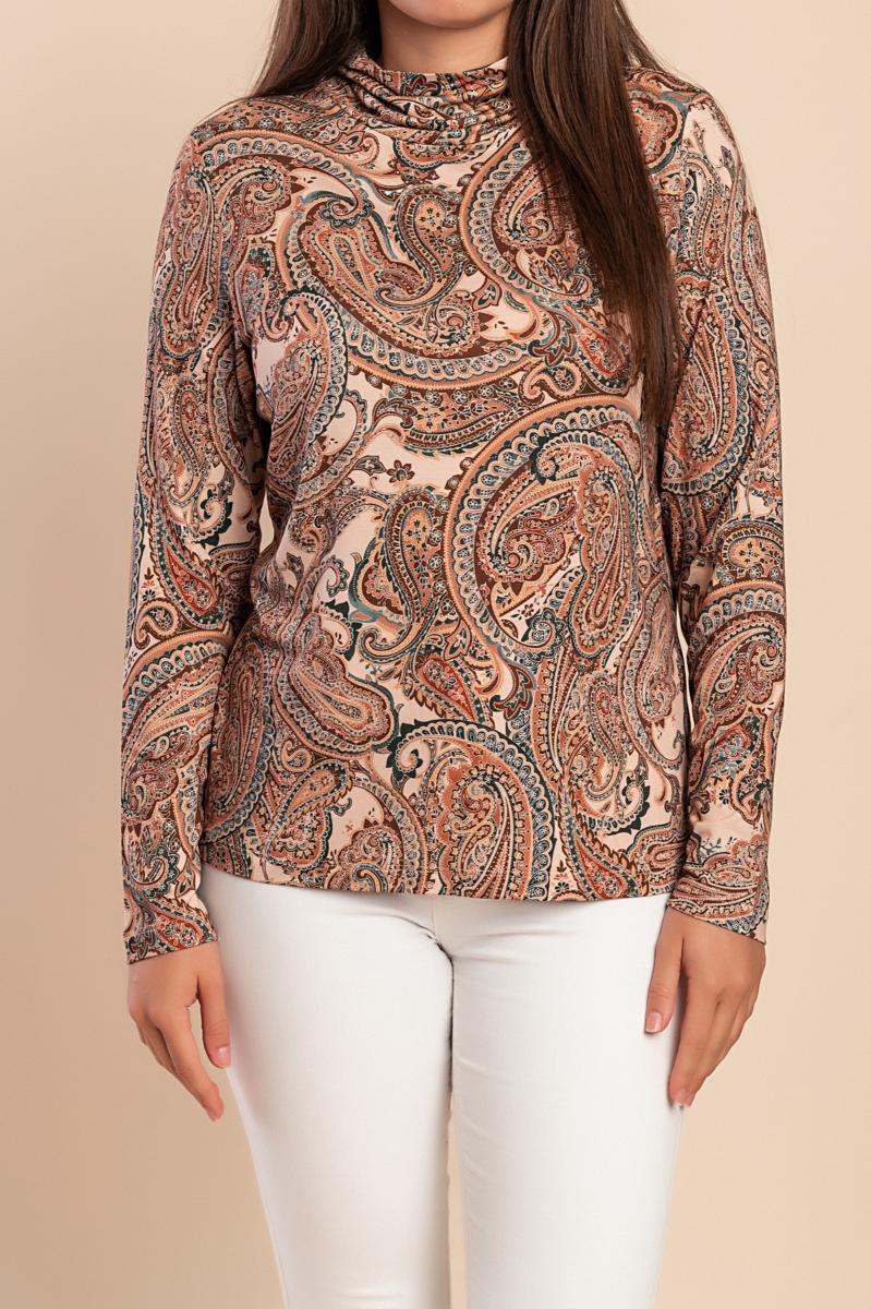 Printed Turtleneck Top