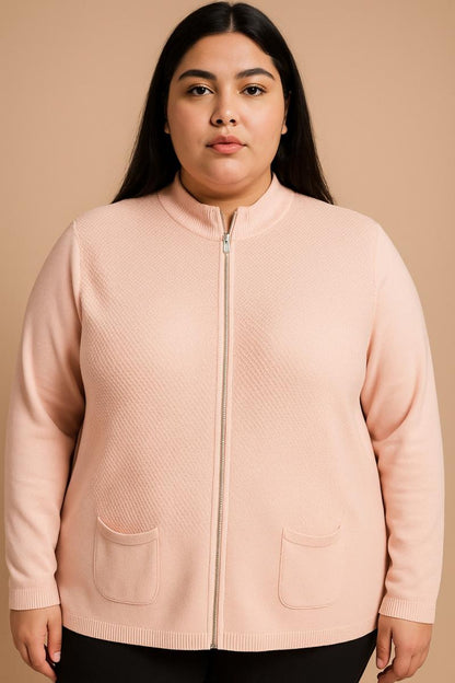 Plus size pleteni kardigan sa zatvaračem