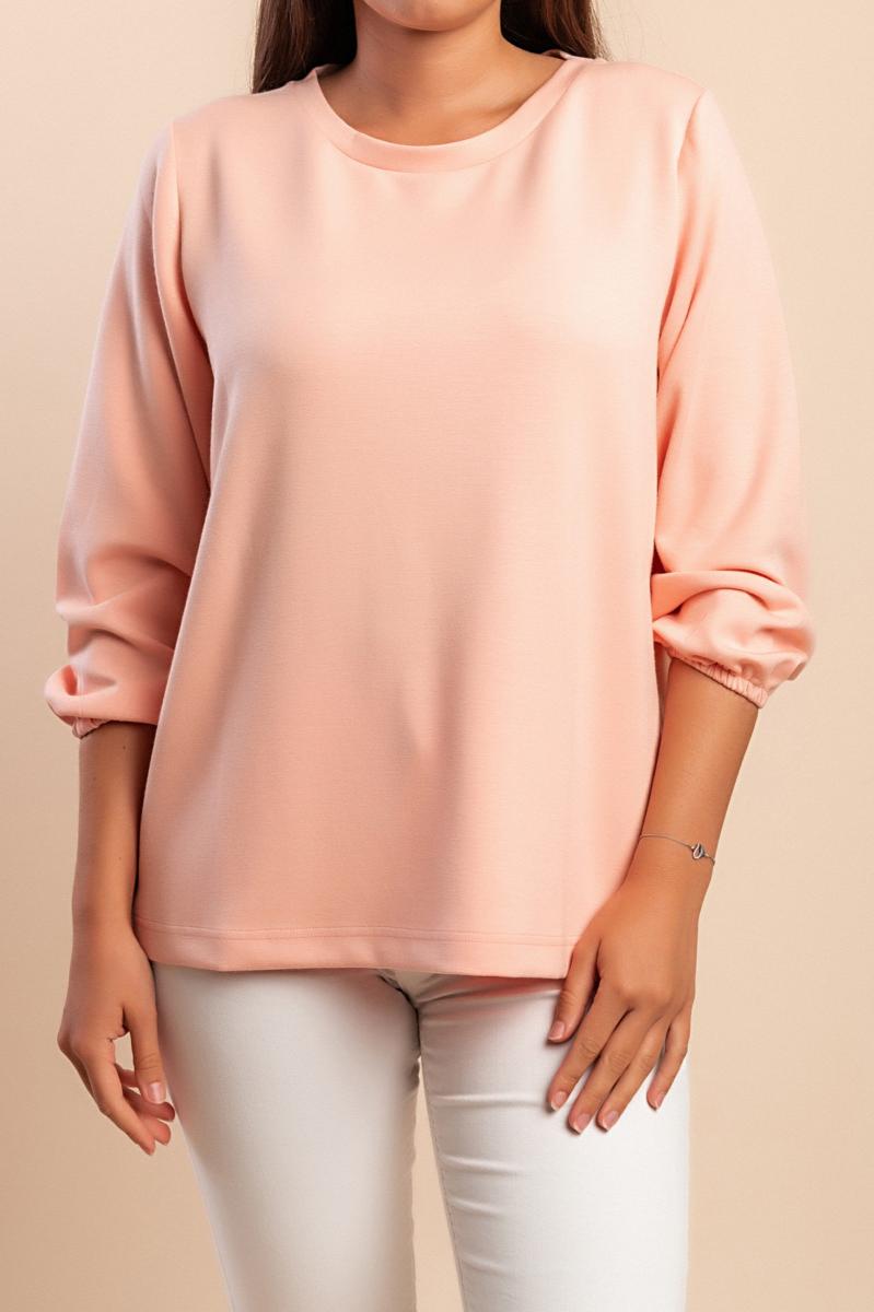 Plus size long-sleeved blouse