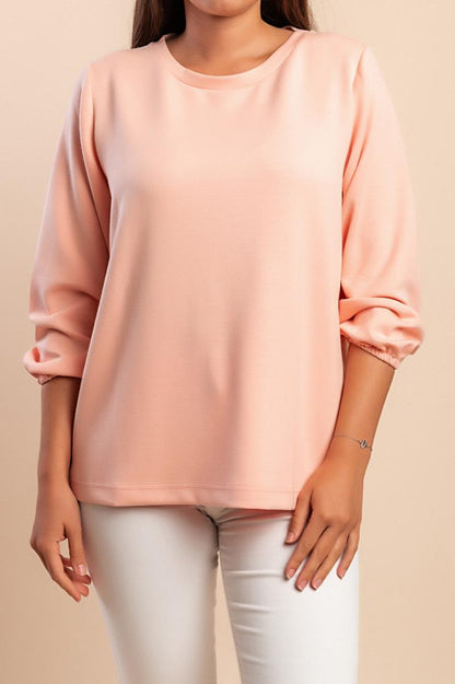Plus size long-sleeved blouse