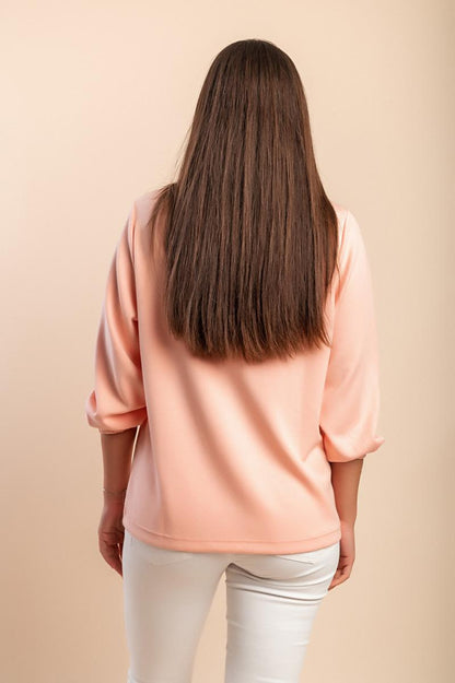 Plus size long-sleeved blouse