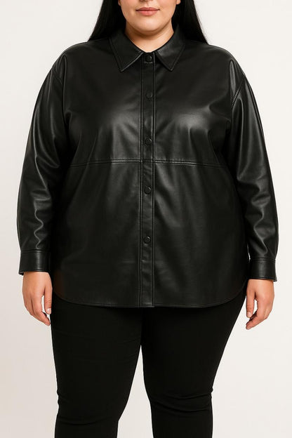 Chaqueta de efecto piel de talla grande