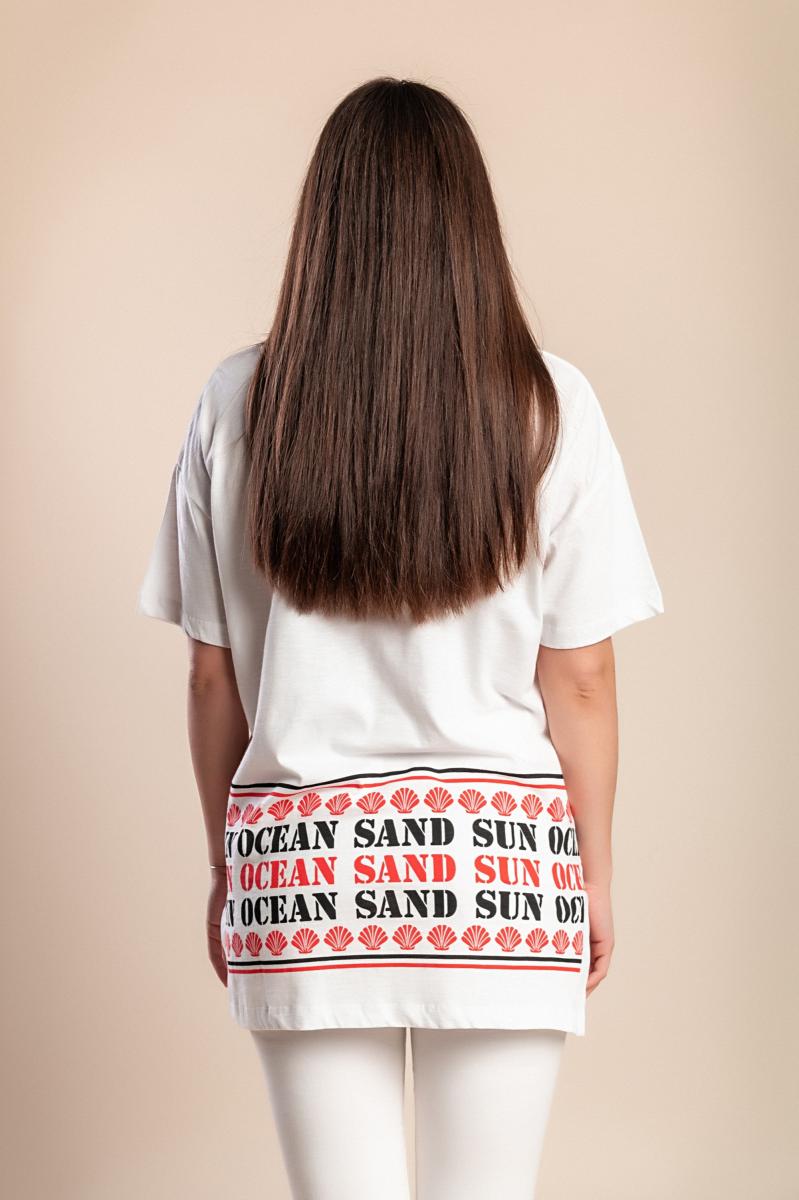 Plus size cotton T-shirt with print