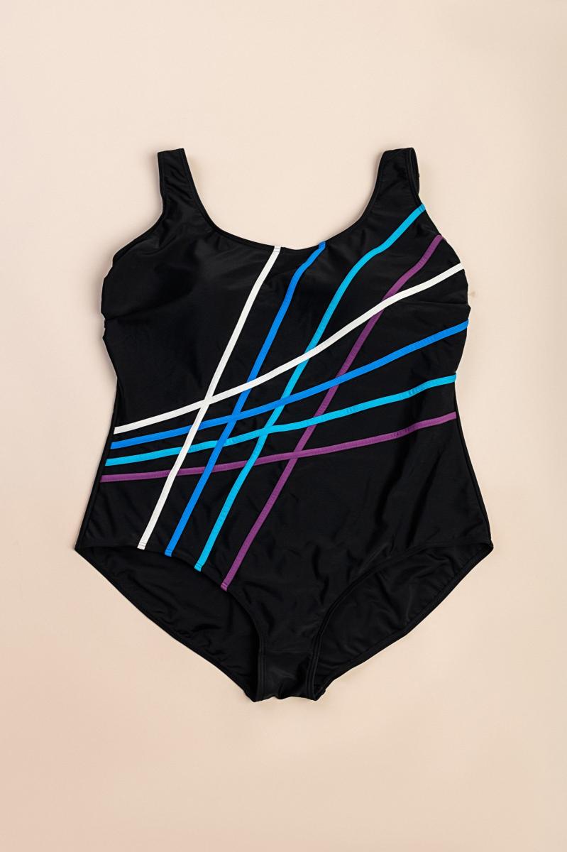 Plus size striped swimsuit