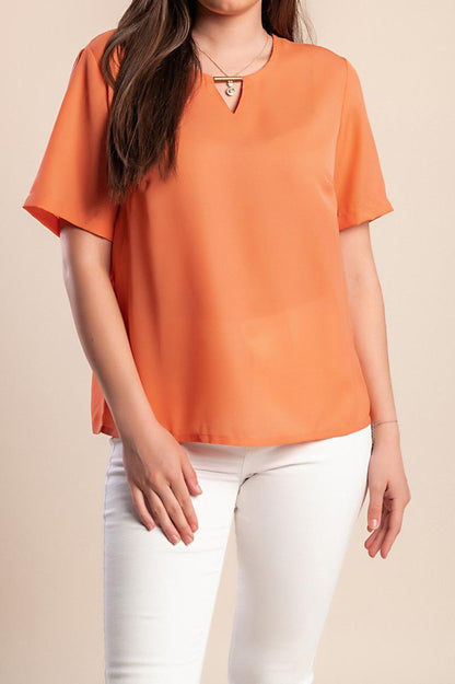 Blusa taglie forti a maniche corte