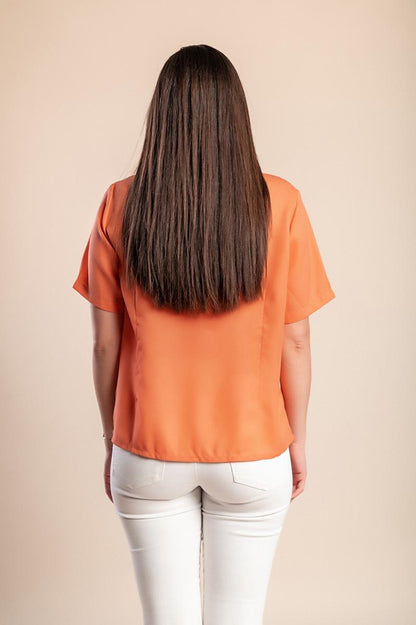 Blusa taglie forti a maniche corte