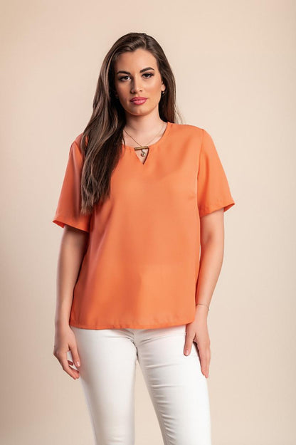 Blusa taglie forti a maniche corte